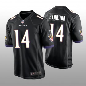 Camiseta Hombre NFL Baltimore Ravens Kyle Hamilton 14 Game Negro 2022 NFL Draft